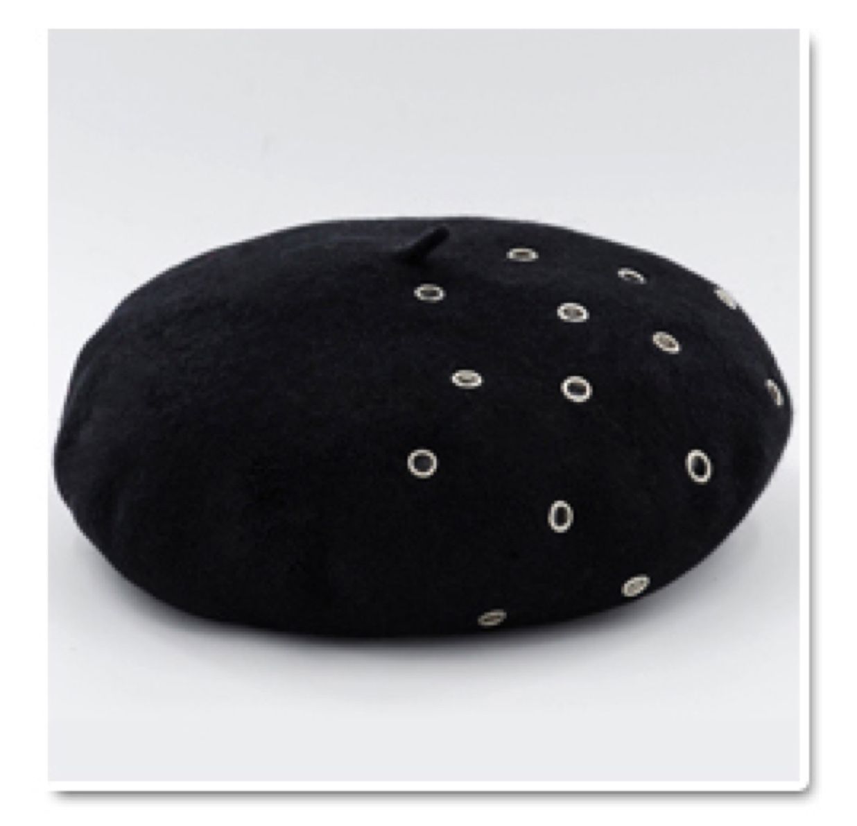 Fashionable wool air hole felt beret for women's New Year, flat-brimmed fisherman's hat, business attire paired with elegant hats detail image 1