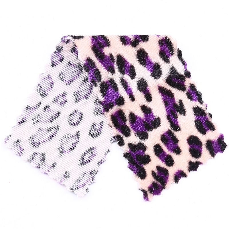 Leopard print fleece knitted fabric for headwear and accessories pic 13