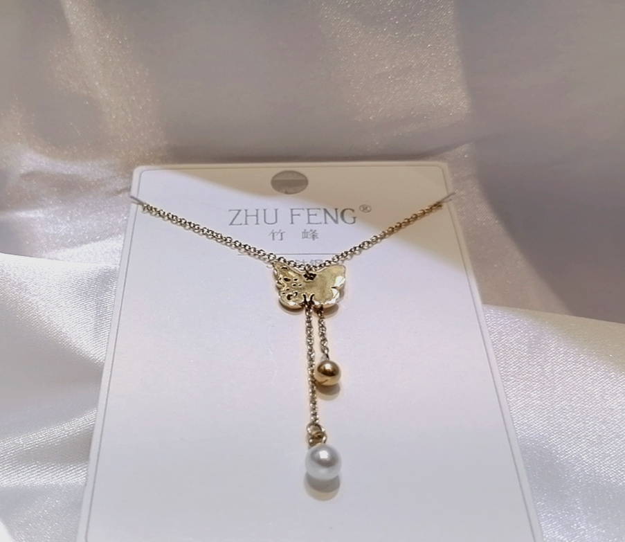 钛钢蝴蝶锁骨链热卖款！百搭不过时尚个性！现货批发时尚项链女详情图6