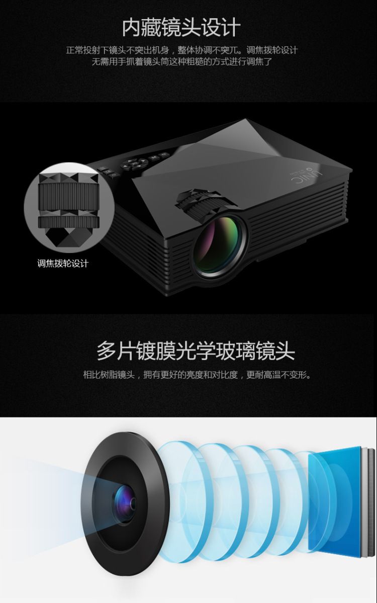 UC46家用高清微型迷你便携WIFI手机投影机投影仪详情2