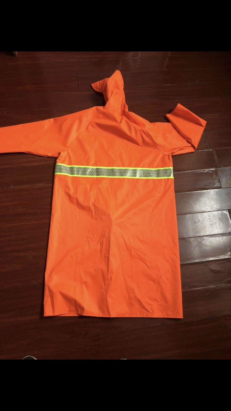 Long Raincoat Orange Long Raincoat Protective Raincoat Application Scenario
