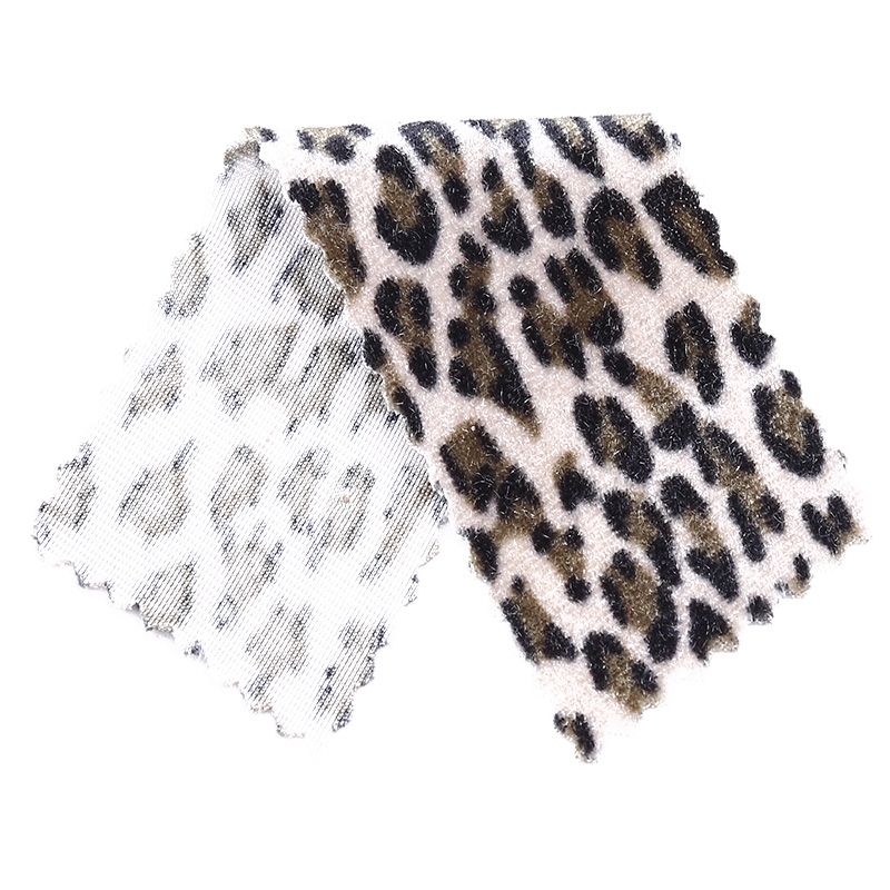 Leopard print fleece knitted fabric for headwear and accessories pic 4