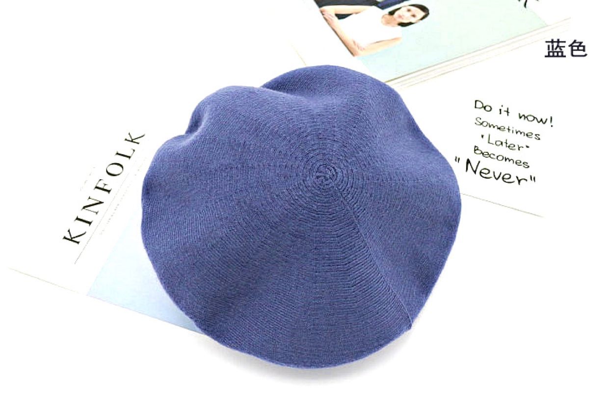 Religious headscarf, cashmere knitted women's hat, crystal linen fabric headscarf with magnetic chain, autumn and winter outdoor beret hat detail image 6