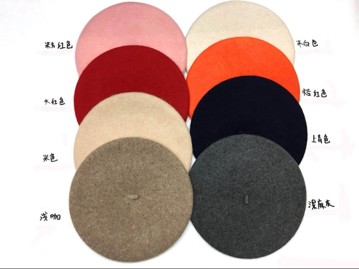 Fashionable wool air hole felt beret for women's New Year, flat-brimmed fisherman's hat, business attire paired with elegant hats detail image 4