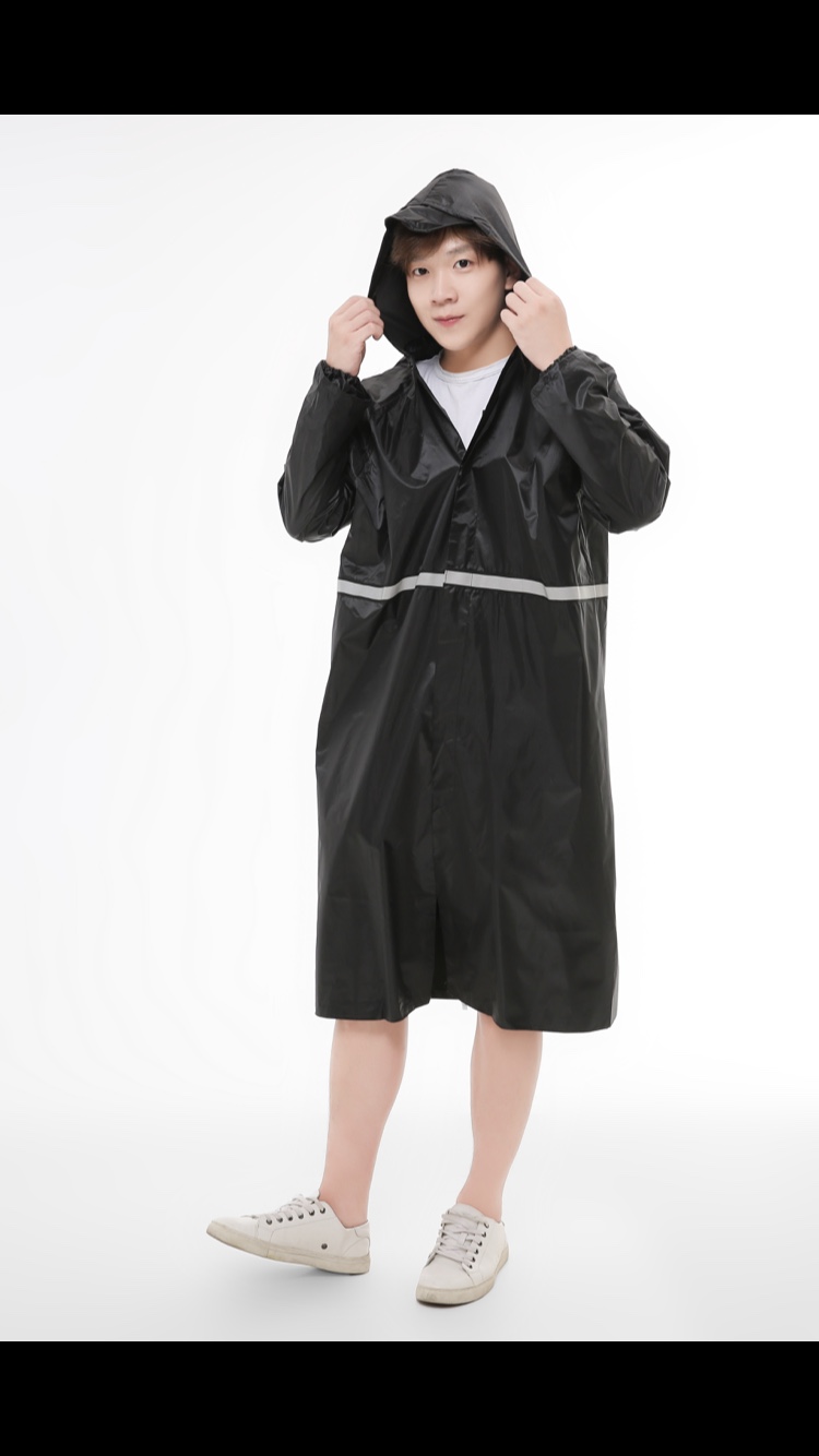 1109 Black long-sleeved agricultural raincoat for hiking details Picture