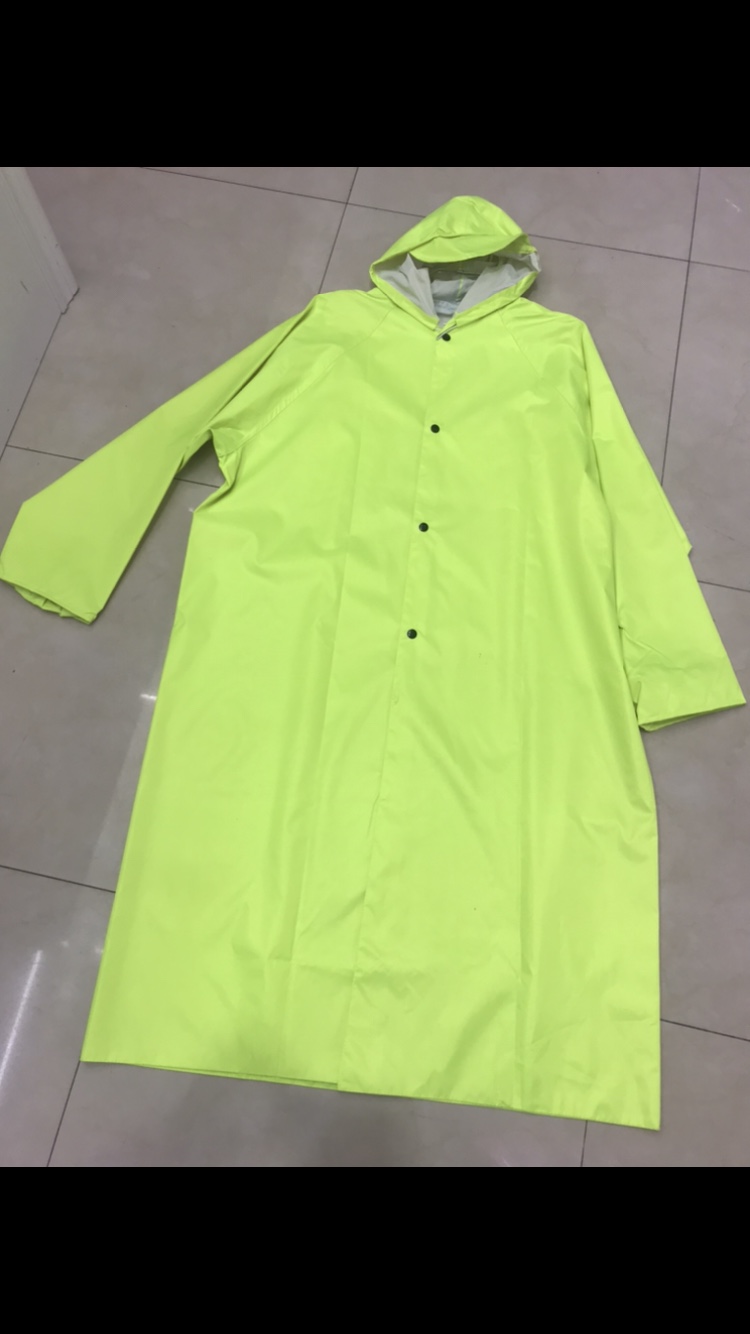 Fluorescent Green Long Windbreaker 001 Long Raincoat Luminous Raincoat Specification drawing