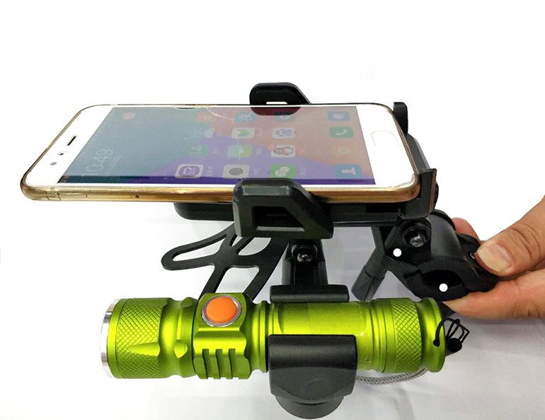 0913 Baby electric battery car motorcycle bicycle light flashlight mobile phone stand clip motorcycle flashlight navigation bracket