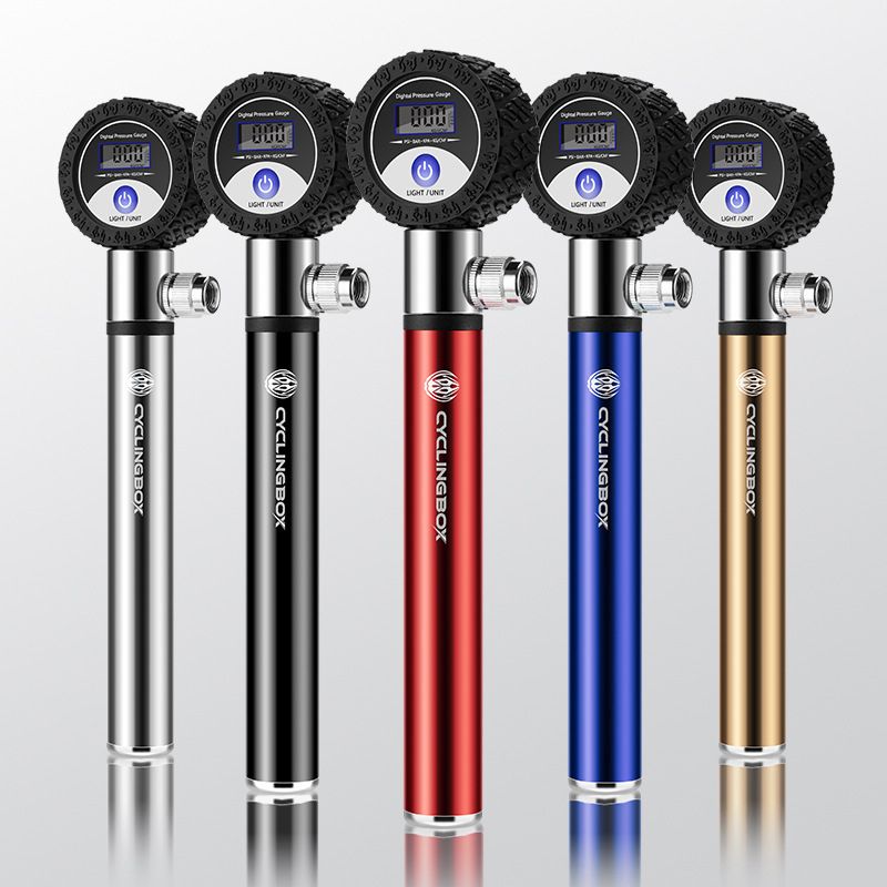 1660 manual bicycle mini pump Portable LCD digital display tire pressure dial small aluminum alloy pump