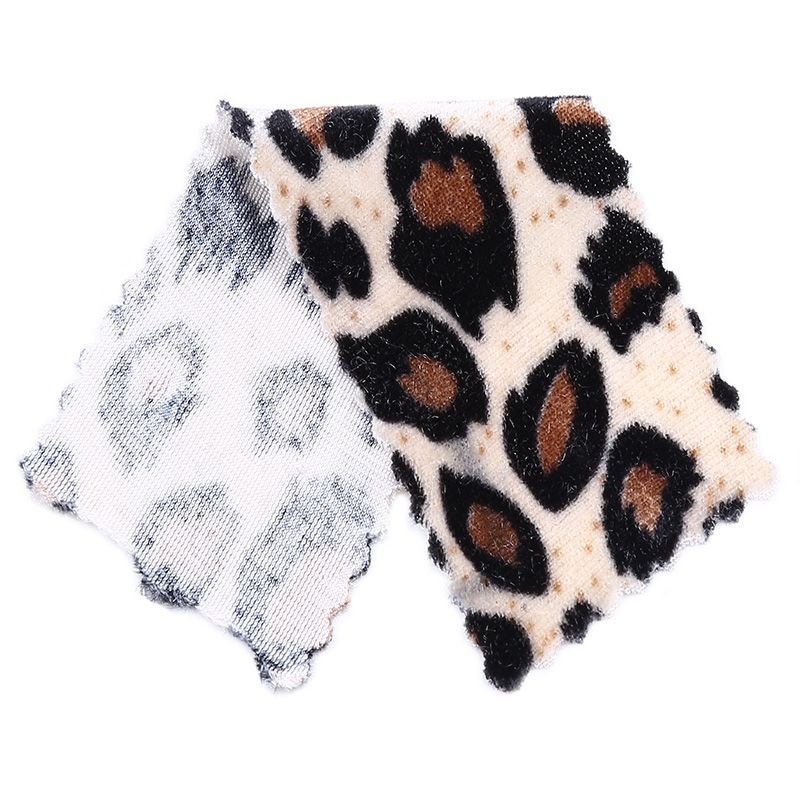 Leopard print fleece knitted fabric for headwear and accessories pic 11