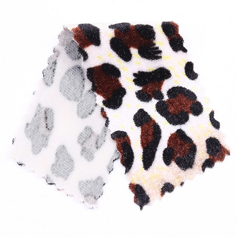 Leopard print fleece knitted fabric for headwear and accessories pic 8