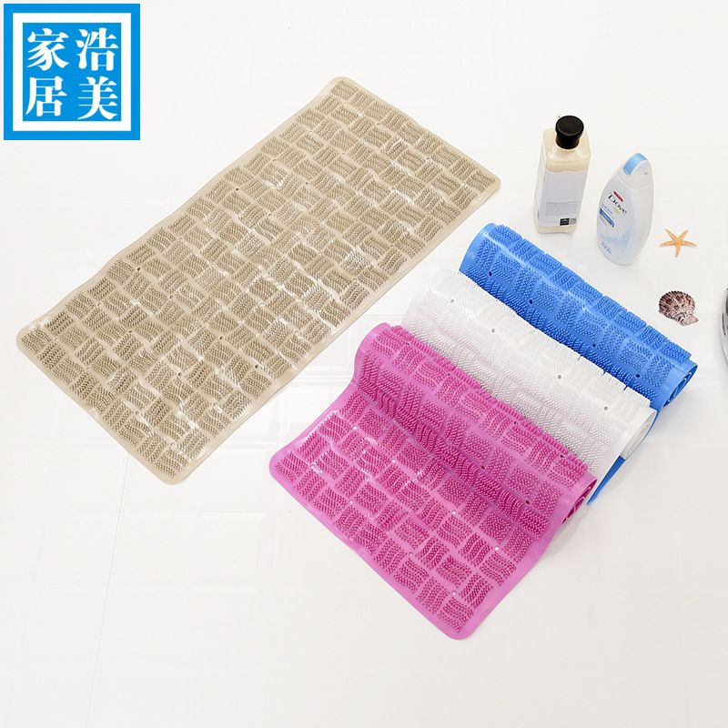 Eco-Friendly Pvc Bathroom Non-Slip Mat Rectangular Solid Color Bath Bath Mat With Suction Cup Application Scenario