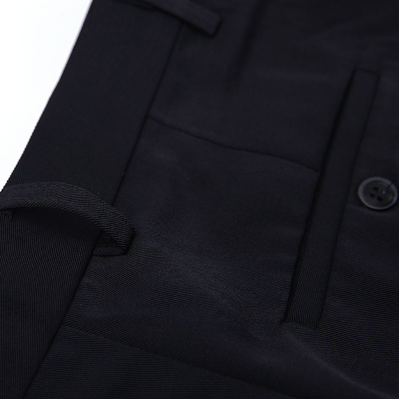 Autumn and winter men's anti-wrinkle and non-ironing trousers, business wear, high-waisted men's trousers for middle-aged and elderly people, wide and long trousers detail image 5