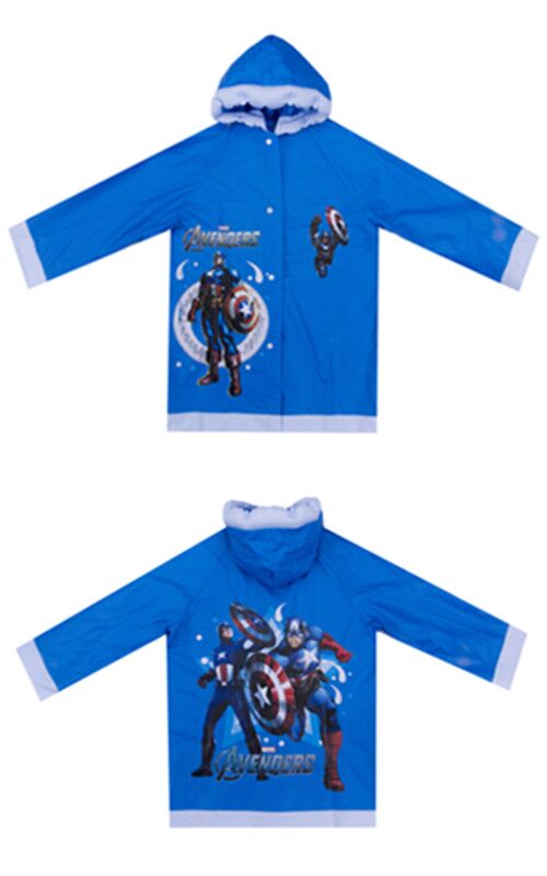 Blue cartoon boys' children's raincoat, children's raincoat, children's long outdoor style pic 10