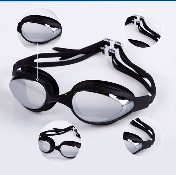 Feiduo adult swimming Goggles manufacturer supplies best-selling electroplated swimming goggles, silicone swimming goggles, and adult anti-fog products for export detail image 1