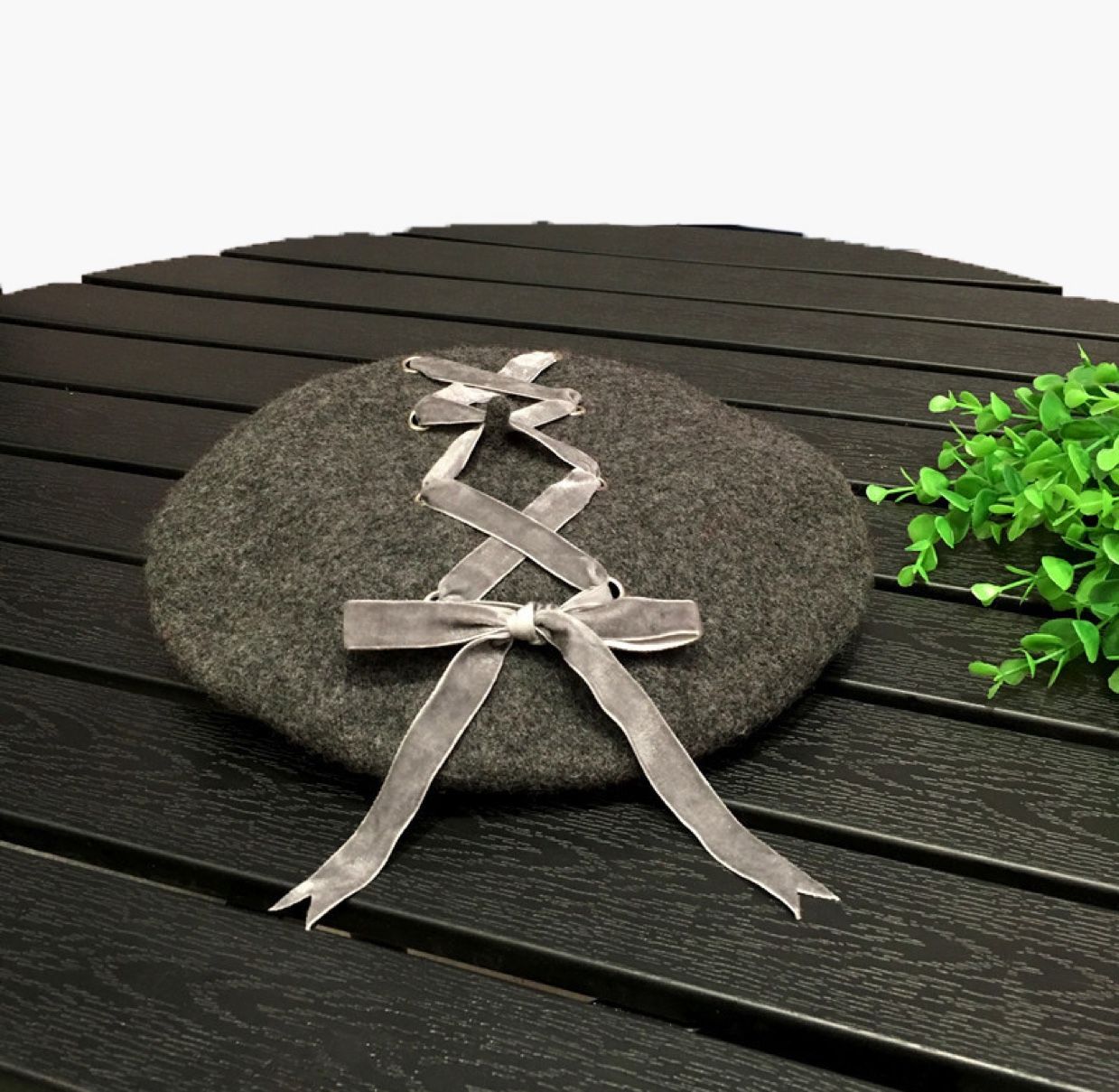 Cashmere knitted fashion women's felt ribbon wool Bailey one-piece hat, grandpa and grandma hats detail image 2