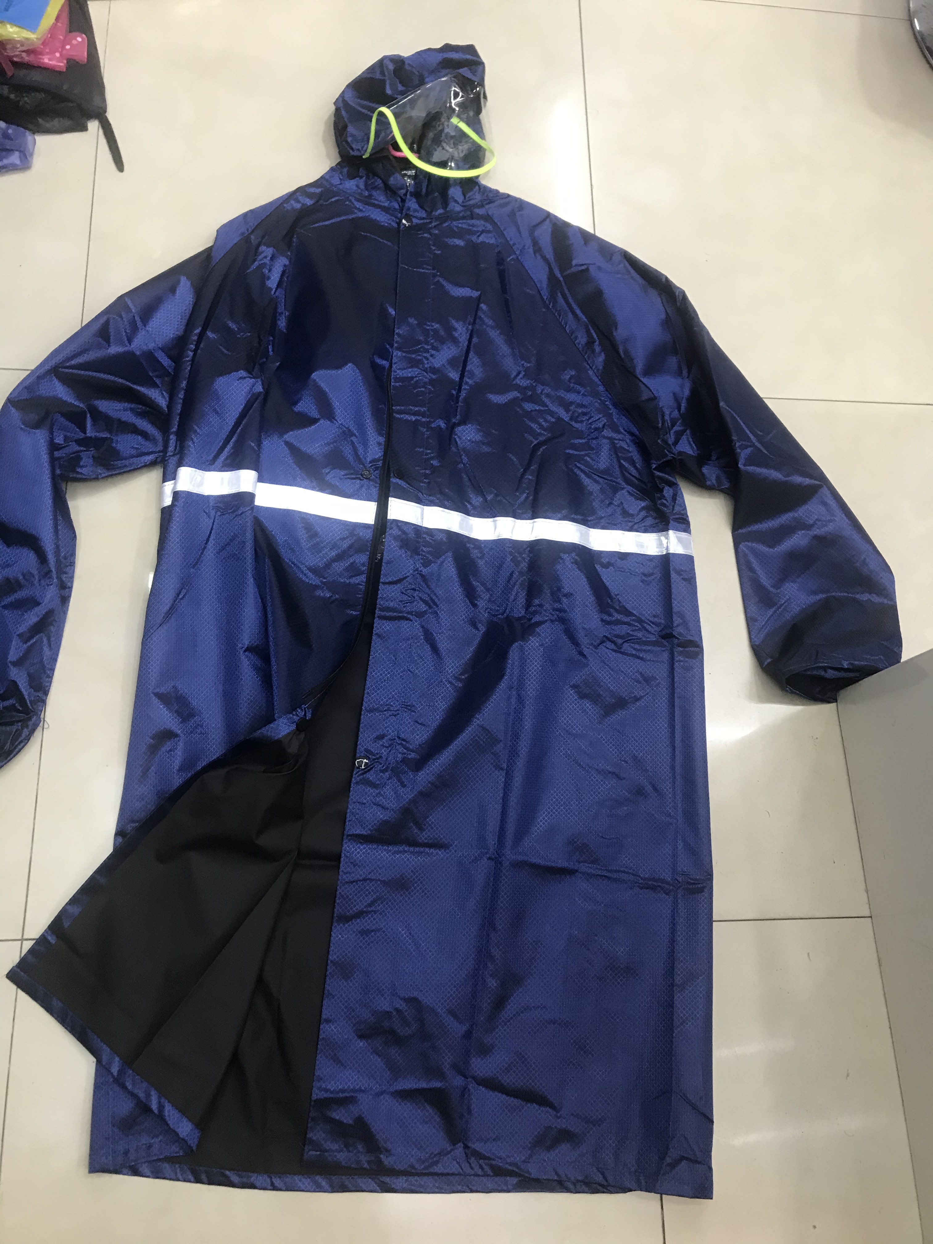 021_Jacquard Not Long Raincoat Long Trench Coat Raincoat Specification drawing