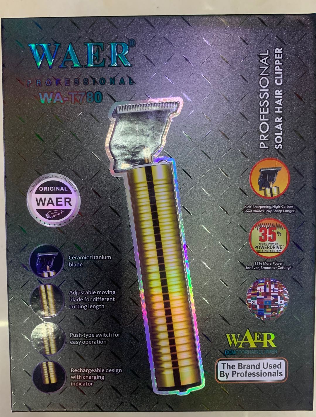 A barber's razor can cut your hair in the shape of a WAER full figure