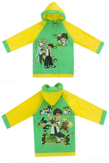 Blue cartoon boys' children's raincoat, children's raincoat, children's long outdoor style Item Picture