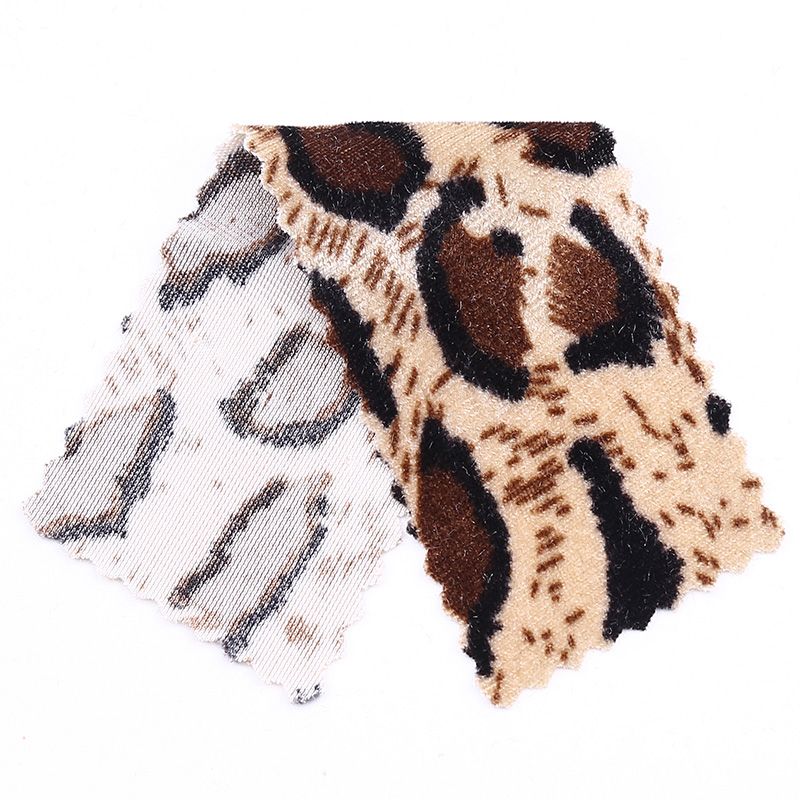 Leopard print fleece knitted fabric for headwear and accessories pic 14