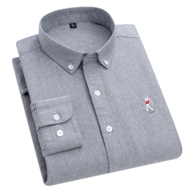 New men's shirts for autumn and winter, made of all-cotton and linen, sweat-absorbing and breathable, casual wear for middle-aged and young people Specification image