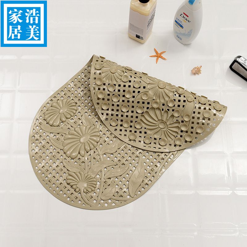 环保pvc浴室防滑地垫 卫浴浴缸脚垫带吸盘详情图2