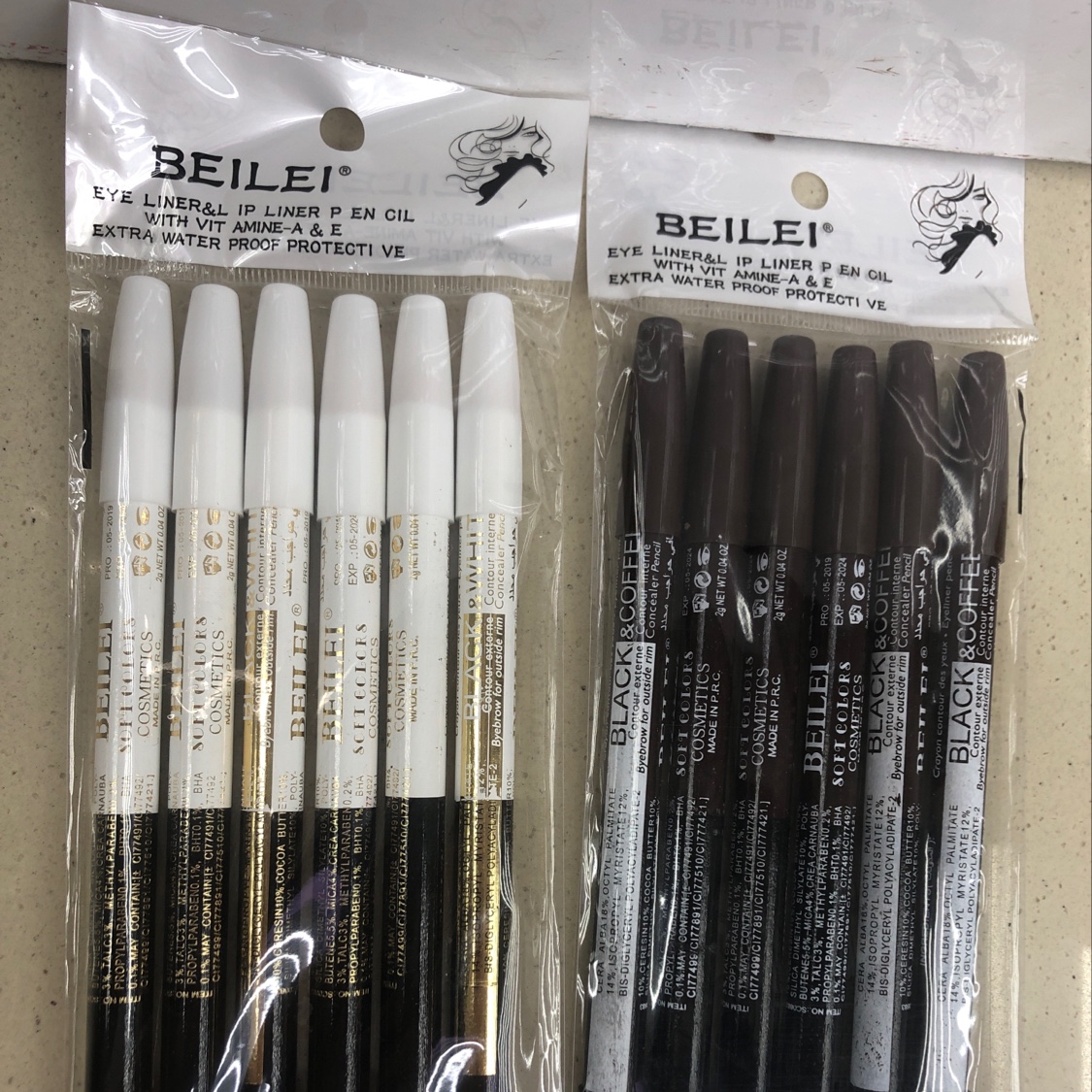 粗笔双色眉笔防水防汗持久不易脱色自然野生眉不晕染化妆笔