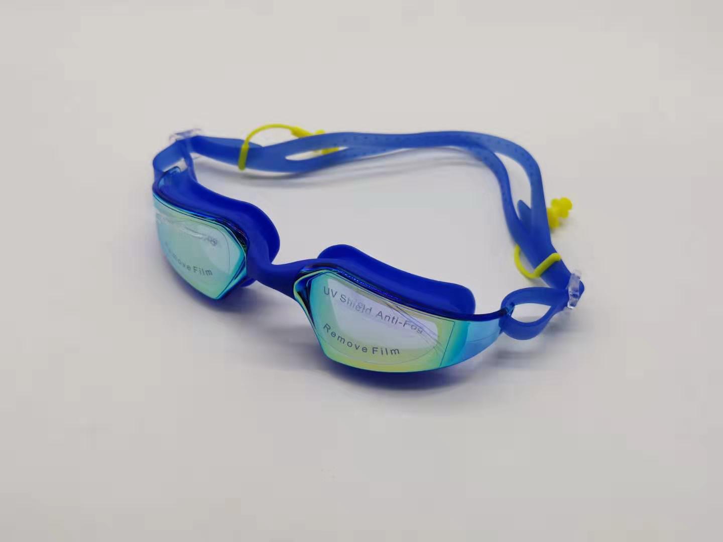 Yiwu Feiduo Factory's new electroplated one-piece earbuds, fashionable swimming goggles, adult anti-fog swimming goggles, adult swimming goggles detail image 2