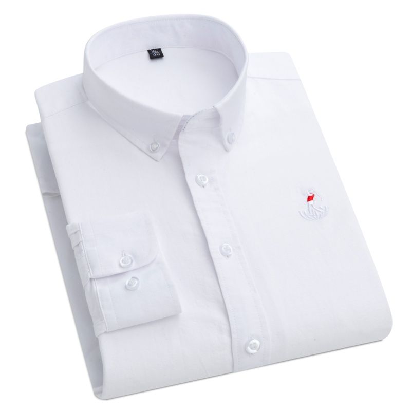 New men's shirts for autumn and winter, made of all-cotton and linen, sweat-absorbing and breathable, casual wear for middle-aged and young people details Picture