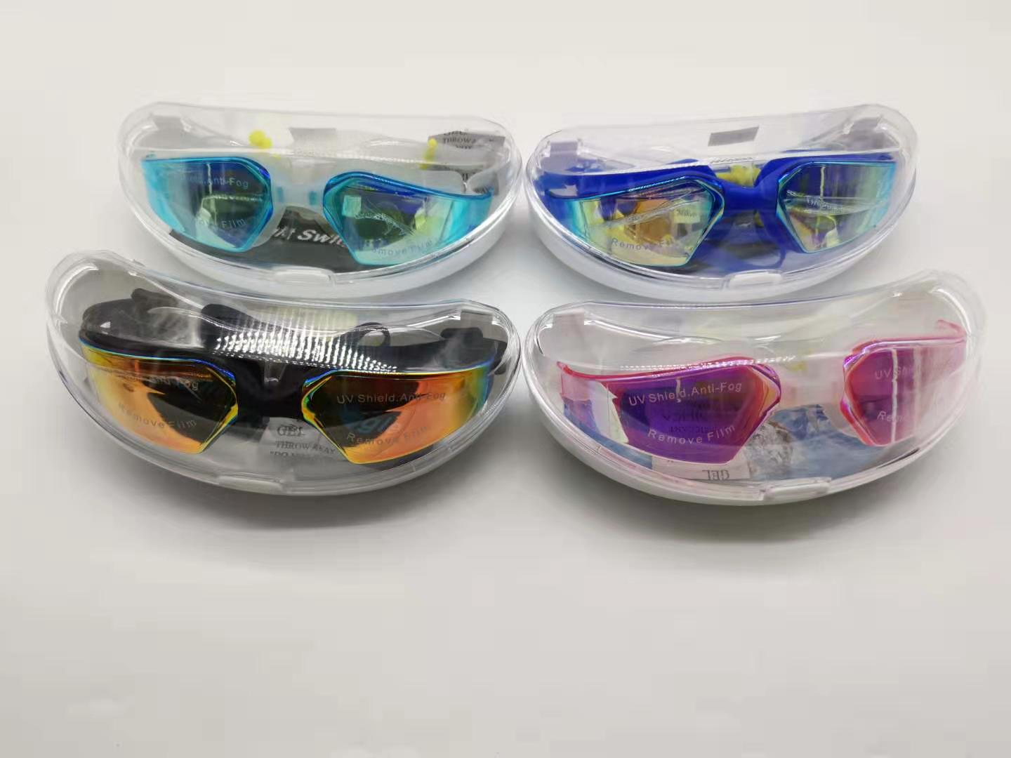 Yiwu Feiduo Factory's new electroplated one-piece earbuds, fashionable swimming goggles, adult anti-fog swimming goggles, adult swimming goggles detail image 5