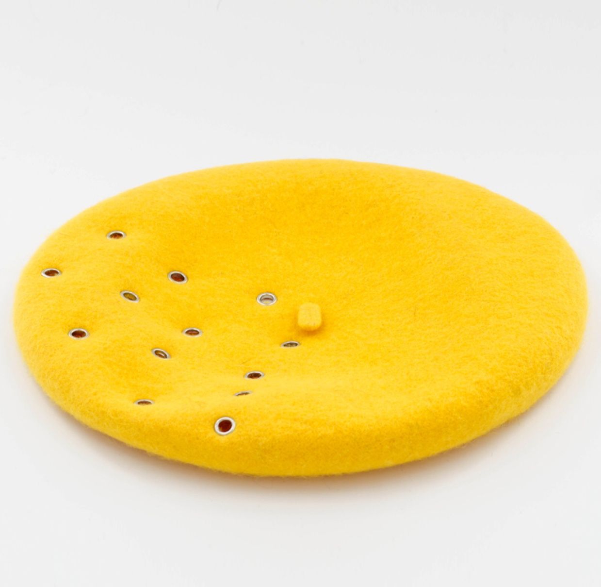 Fashionable wool air hole felt beret for women's New Year, flat-brimmed fisherman's hat, business attire paired with elegant hats detail image 2