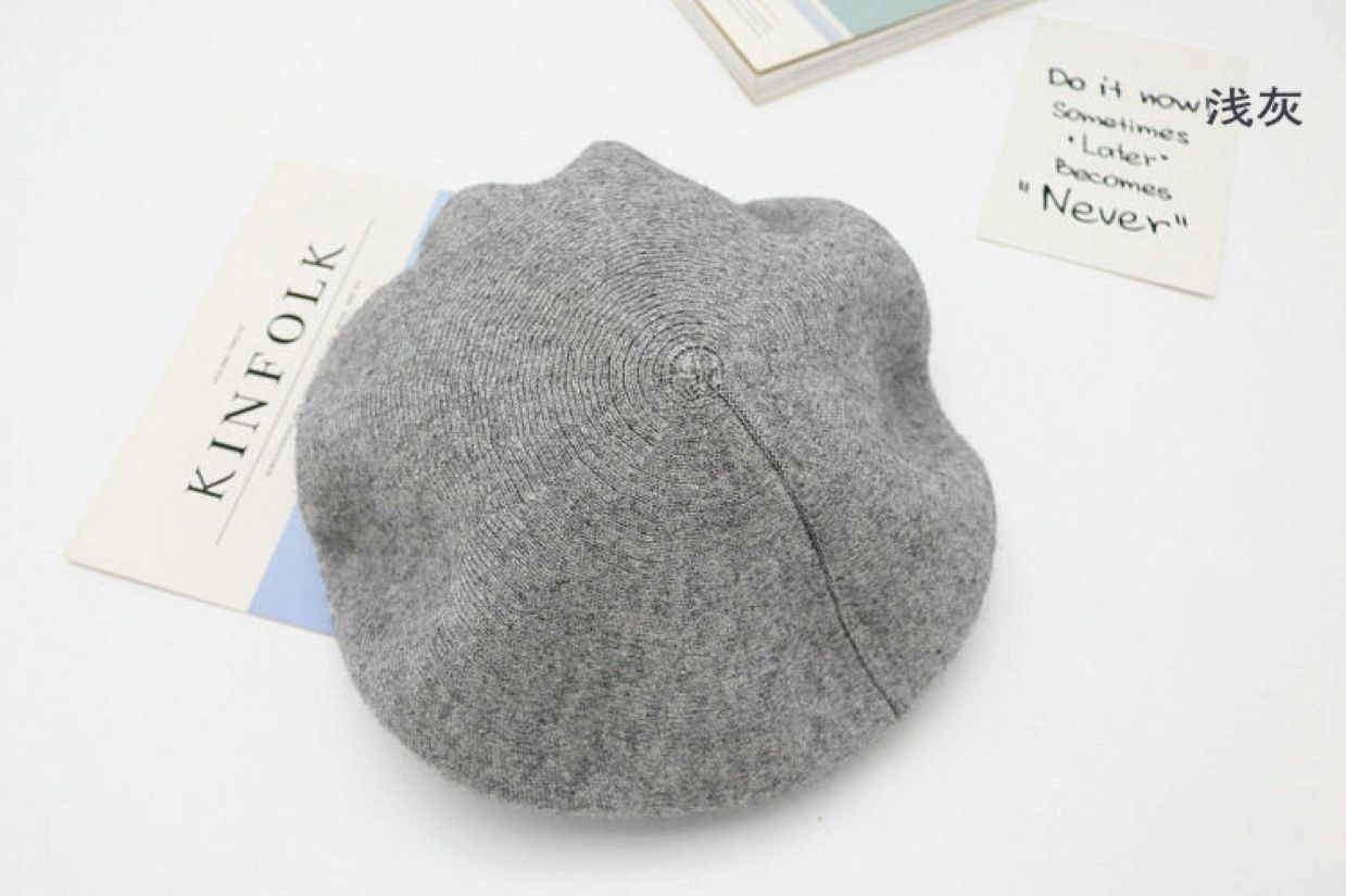 Religious headscarf, cashmere knitted women's hat, crystal linen fabric headscarf with magnetic chain, autumn and winter outdoor beret hat detail image 7