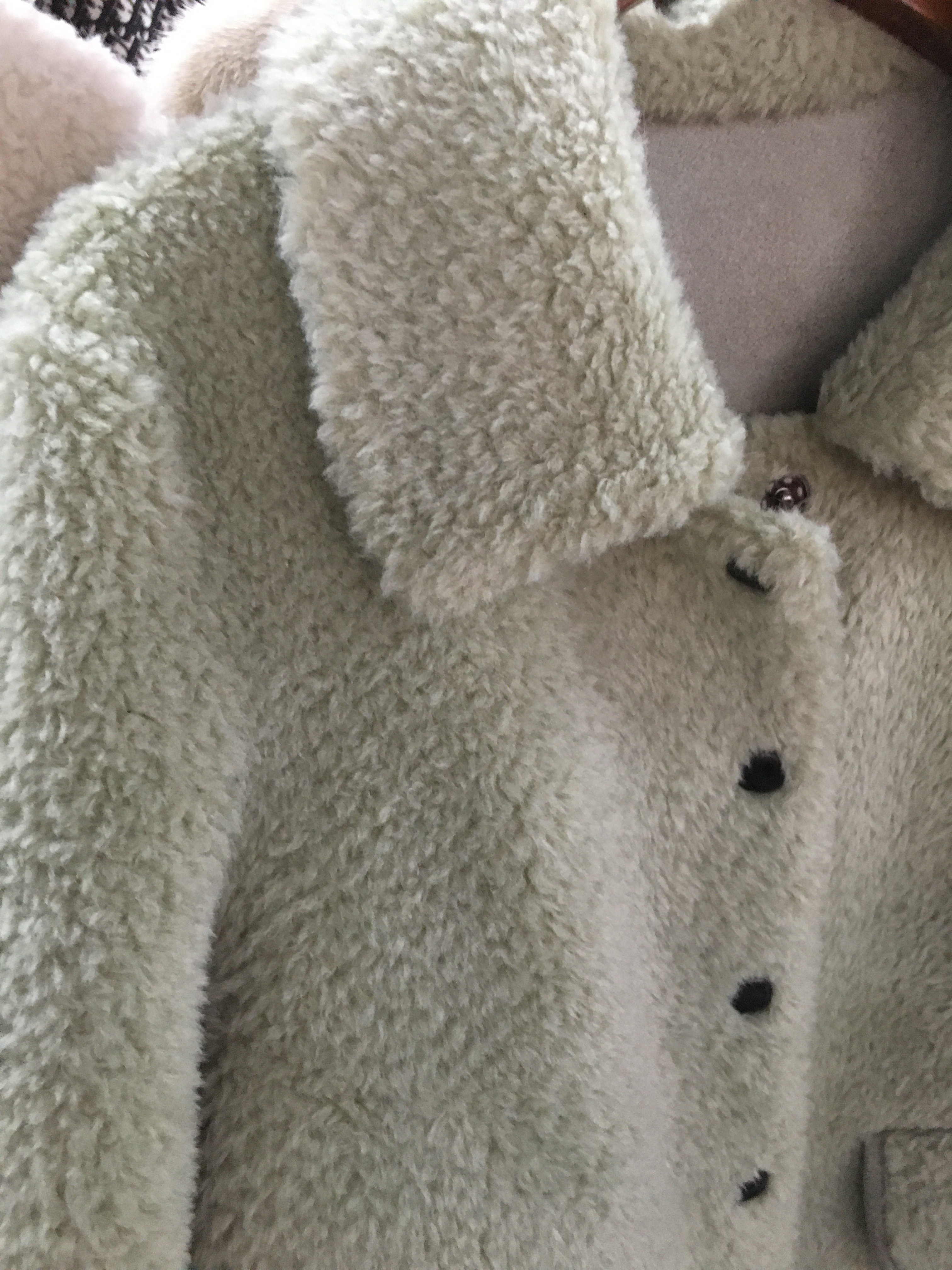 皮毛一体豆绿色新款时尚潮流经典稳重大气高贵耐看细节图