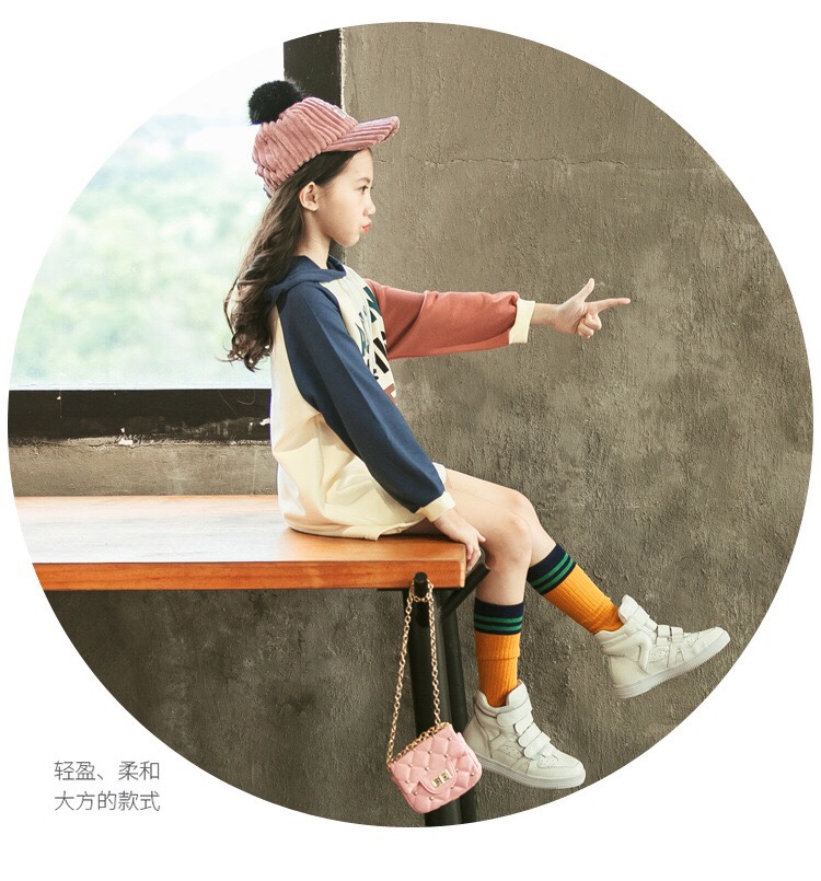 Girl's Spring and Autumn style new hoodie girls skirt long style dress girls style autumn dress children skirt long sleeves Item Picture