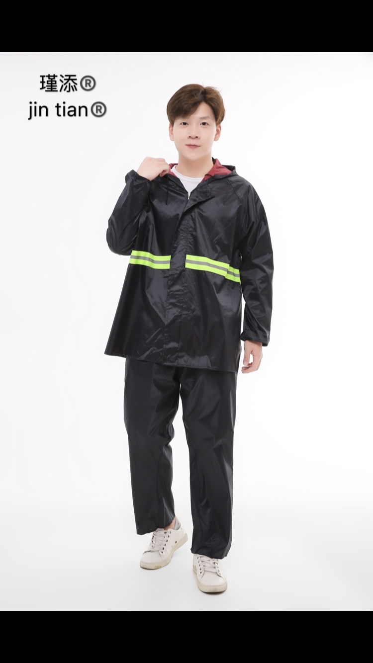 023# Oxford Cloth Raincoat Set Break Down Rain Suit details Picture