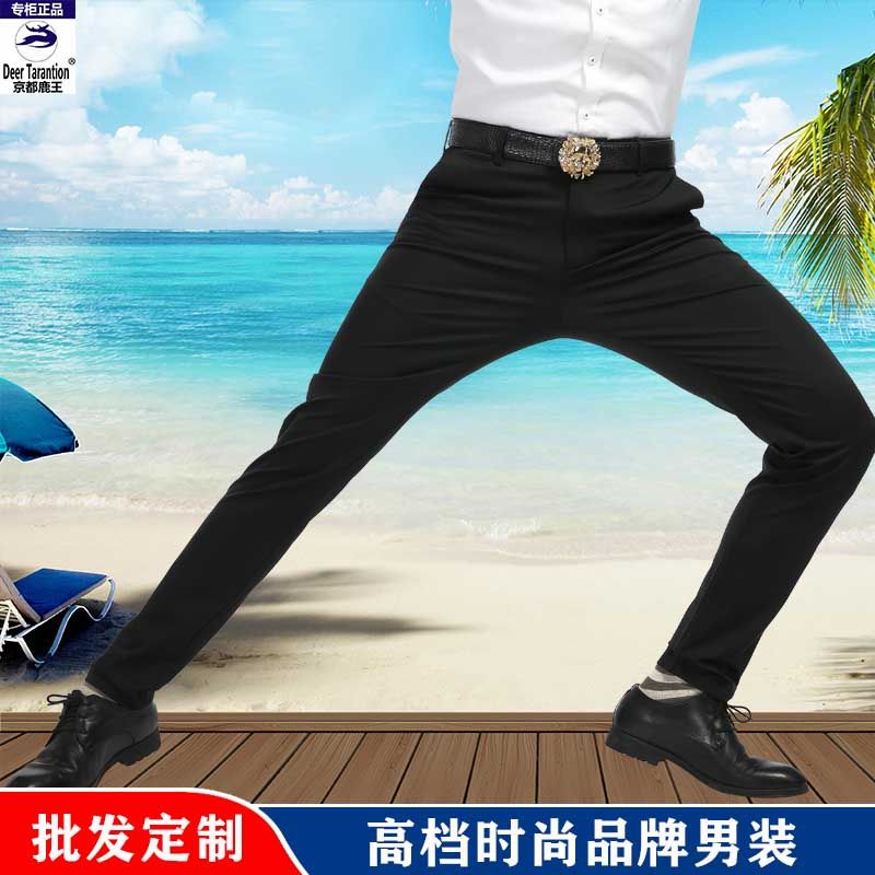 Kyoto Deer King Wool fleece Korean-style slimming men's casual pants processing and customization casual pants long pants detail image 1