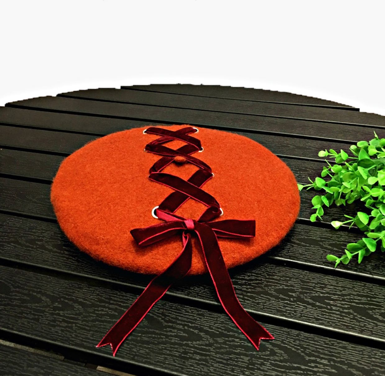 Cashmere knitted fashion women's felt ribbon wool Bailey one-piece hat, grandpa and grandma hats detail image 6