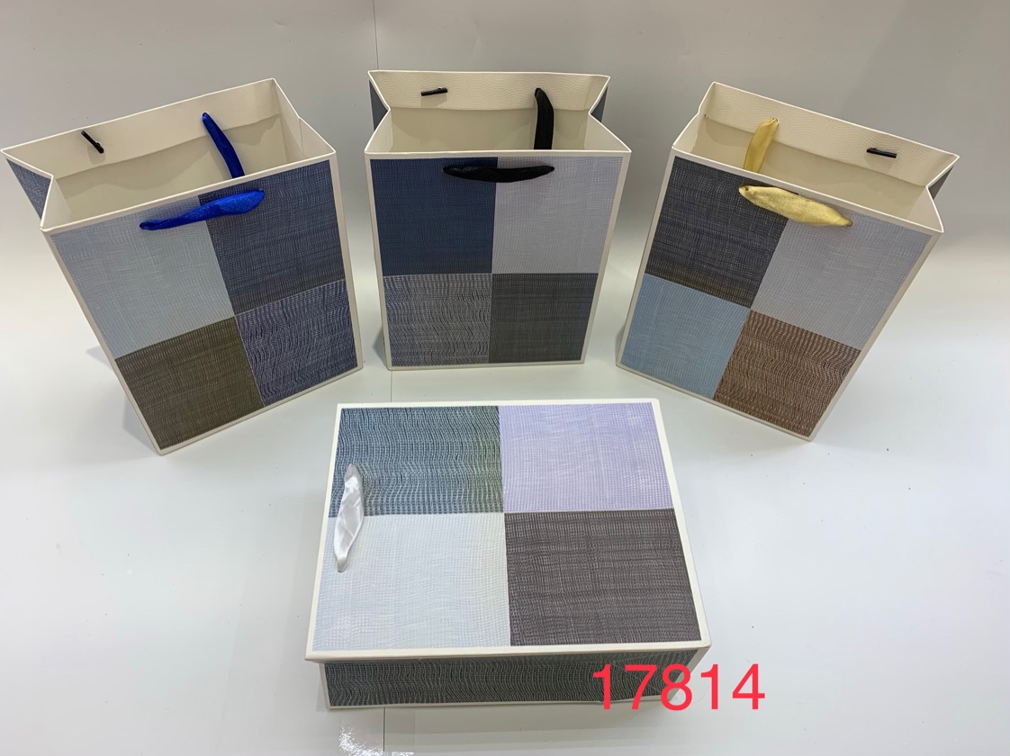 浅压纹几何纹理印刷工艺手提袋礼品袋