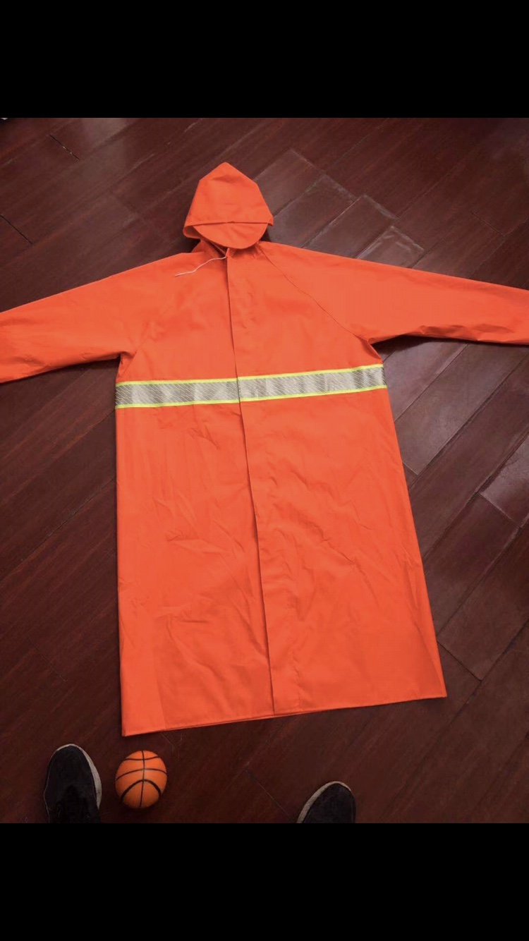 Long Raincoat Orange Long Raincoat Protective Raincoat details Picture