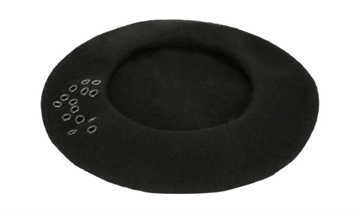 All-wool knitted religious headscarf style beret, suitable for both men and women outdoors in autumn and winter, with chain magnetic attraction design detail image 1