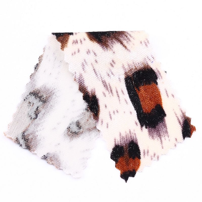 Leopard print fleece knitted fabric for headwear and accessories pic 6