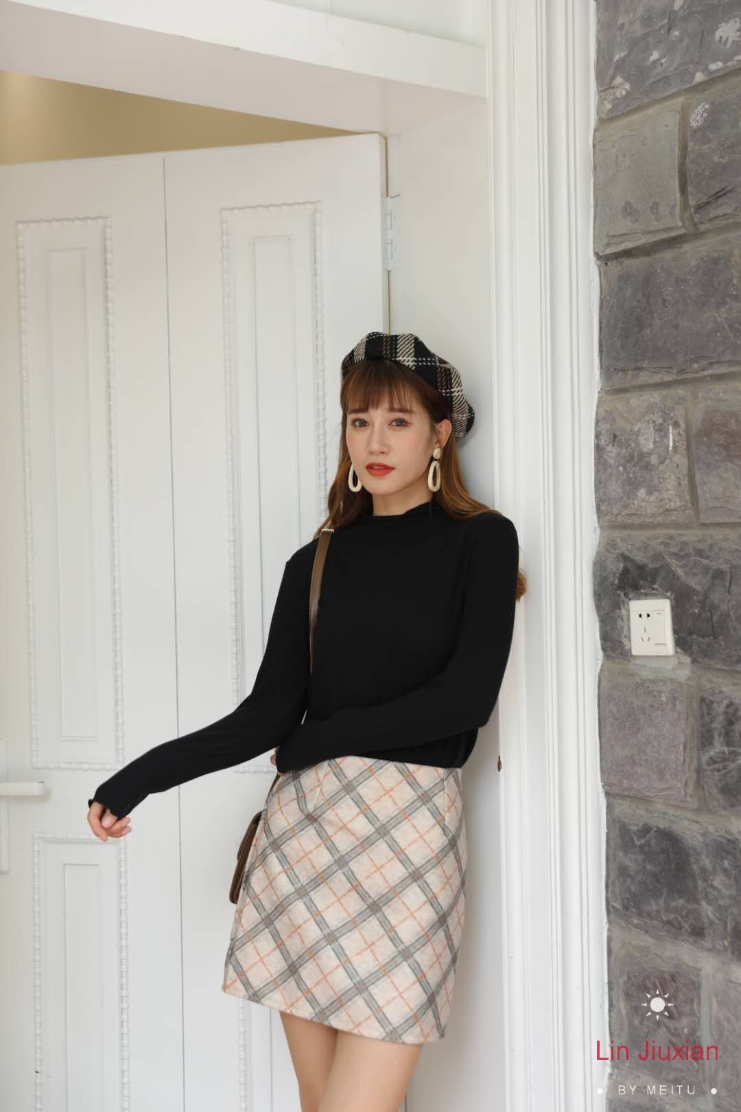 带木耳边毛衣2020秋冬新款修身半高领木耳边针织衫长袖纯棉女装详情图3