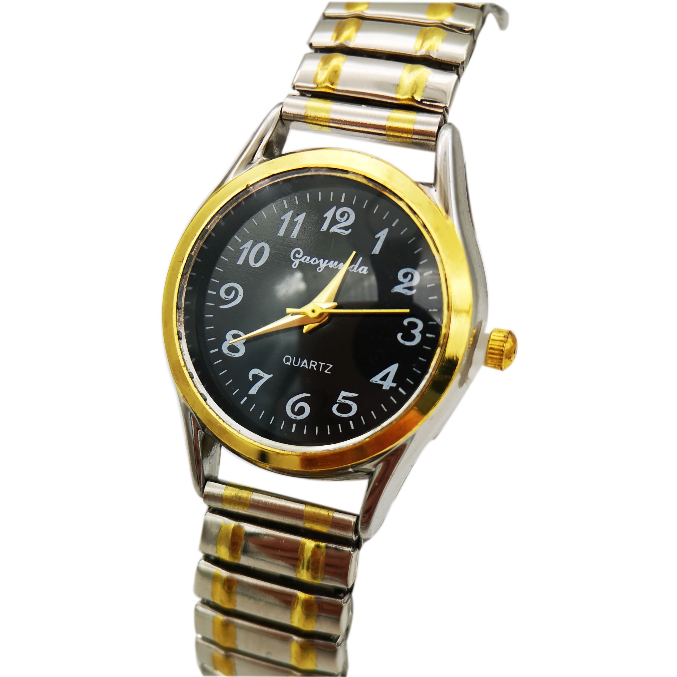 LAZADA, a manufacturer, is selling best-selling elastic band and elastic band watches for the elderly, mostly black dial quartz watches for couples detail image 4