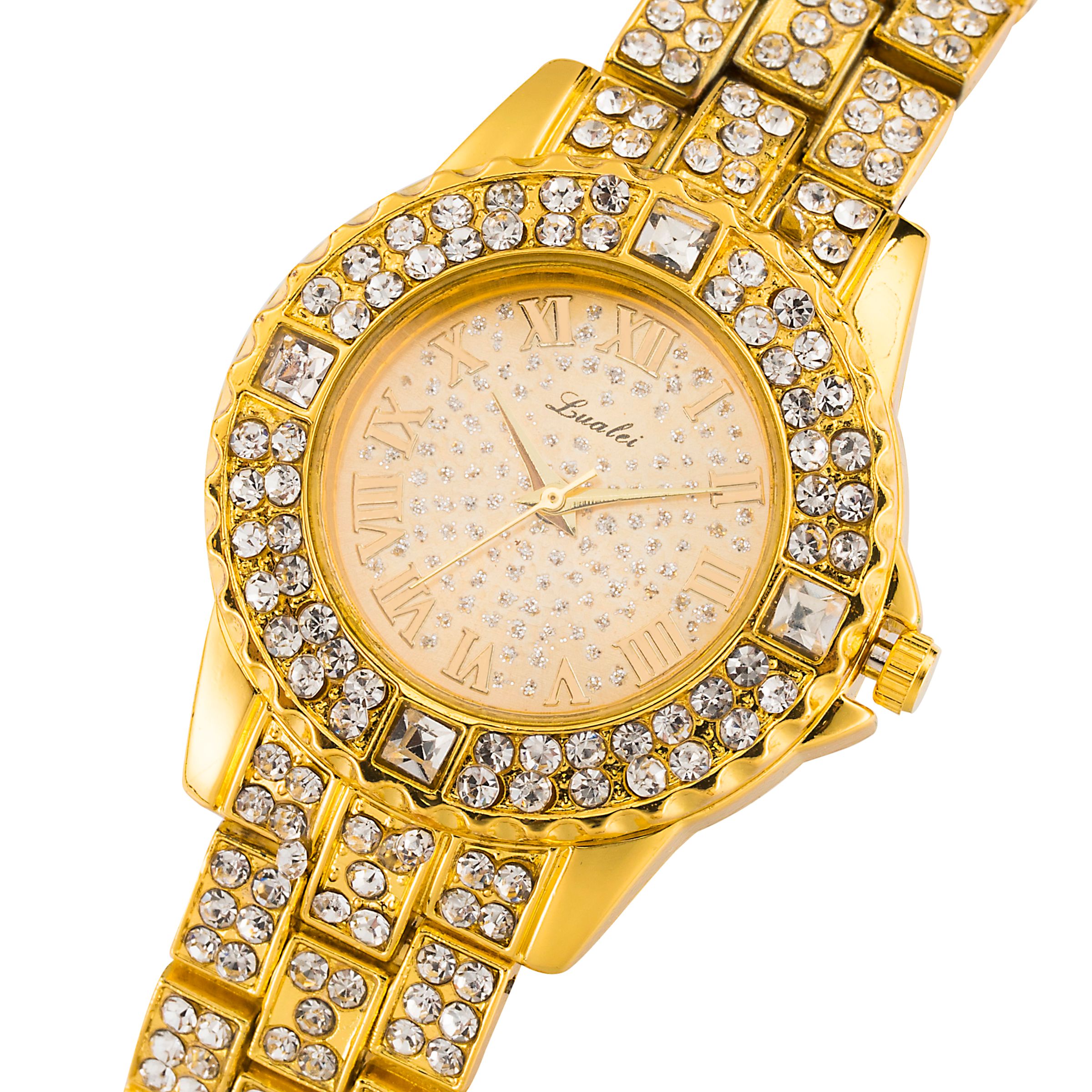 LAZADA爆款跨境外贸时尚女士手表镶钻合金手链表满天星女士石英表详情图1