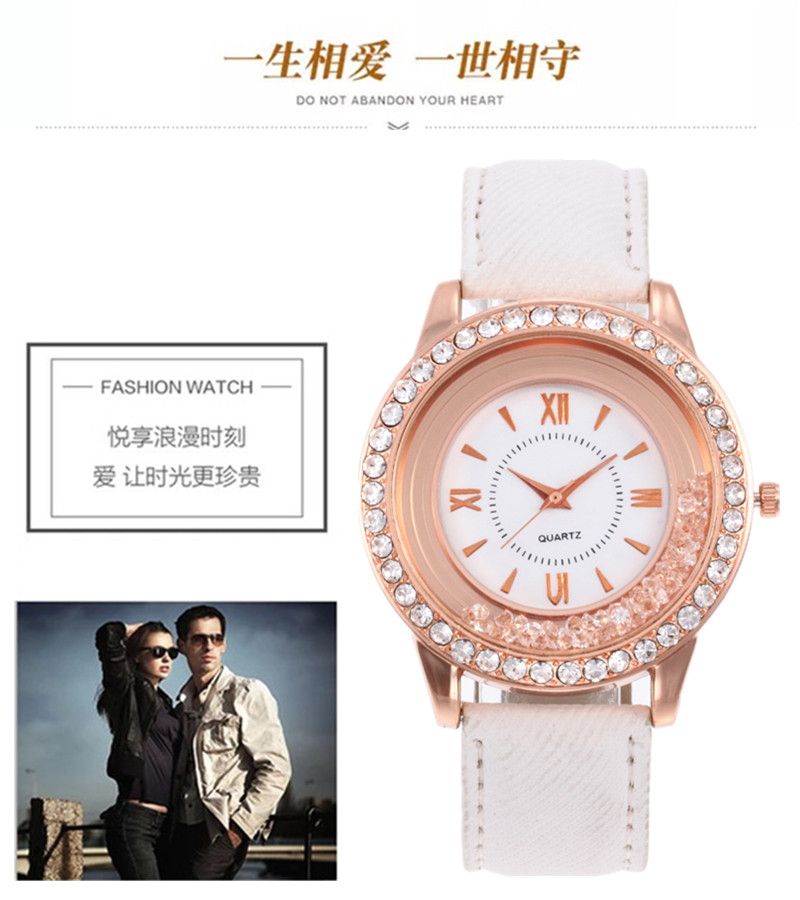 Wish爆款流动水晶腕表韩版时尚滚珠水钻石英表女厂家直销学生手表详情图8