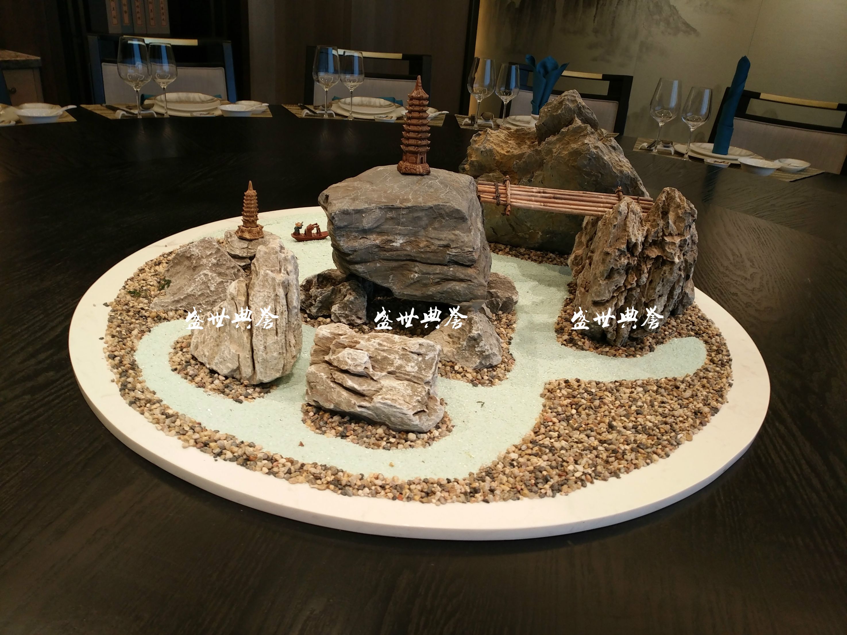 上海五星级酒店包厢家具定做会所新中式实木电动餐桌饭店电动圆桌详情图15