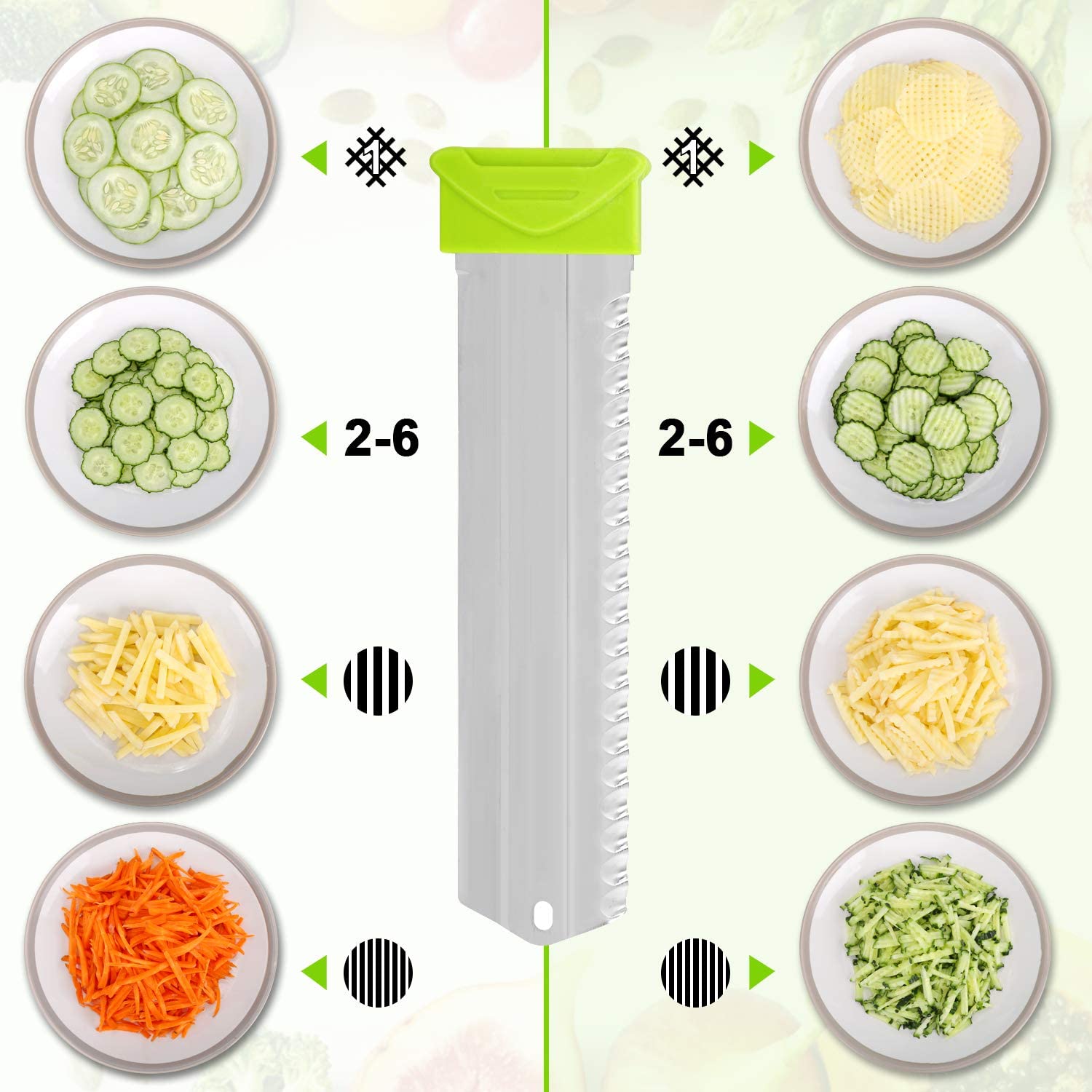 Upgraded home multi-functional vegetable cutter, stainless steel slicing wonder, adjustable grilling, slicing and flower cutting wonder detail image 14