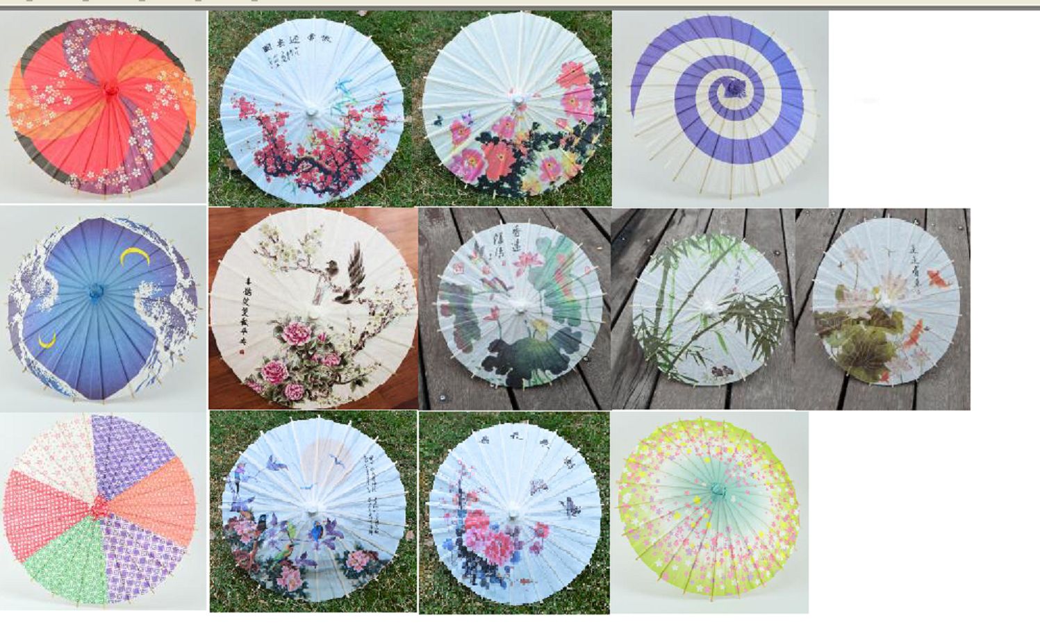 615 Flower paper umbrella craft Umbrella Resin doll accessories Small umbrella Cooking hotel decorative umbrella full figure