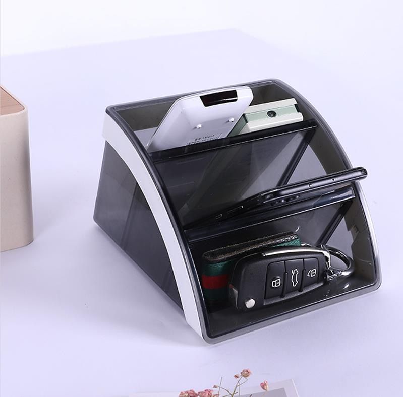 多功能桌面收纳盒简约化妆品护肤品置物架手机遥控器钥匙扣收纳架详情图1