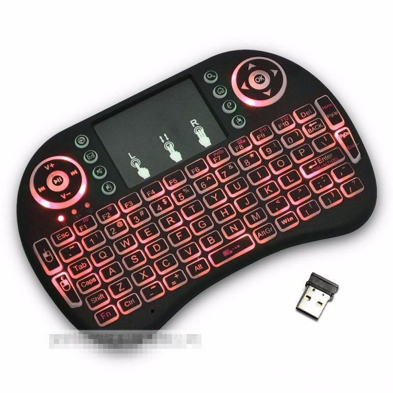 i8飞鼠无线迷你键盘2.4三色背光七彩跑马灯键盘详情3