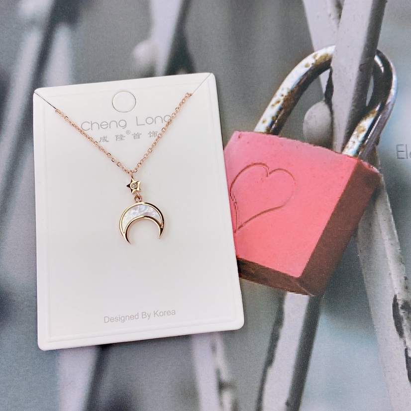 Chenglong Jewelry Titanium Steel Star and Moon Necklace does not fade C0802-47.5